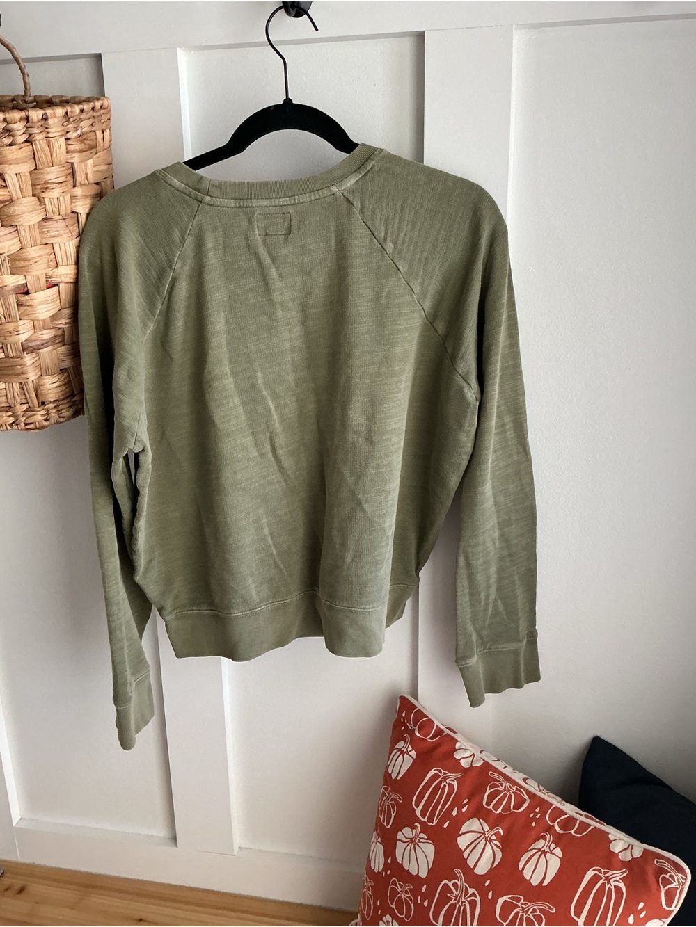 J. Crew Olive Crewneck Sweatshirt - Picture 3 of 3